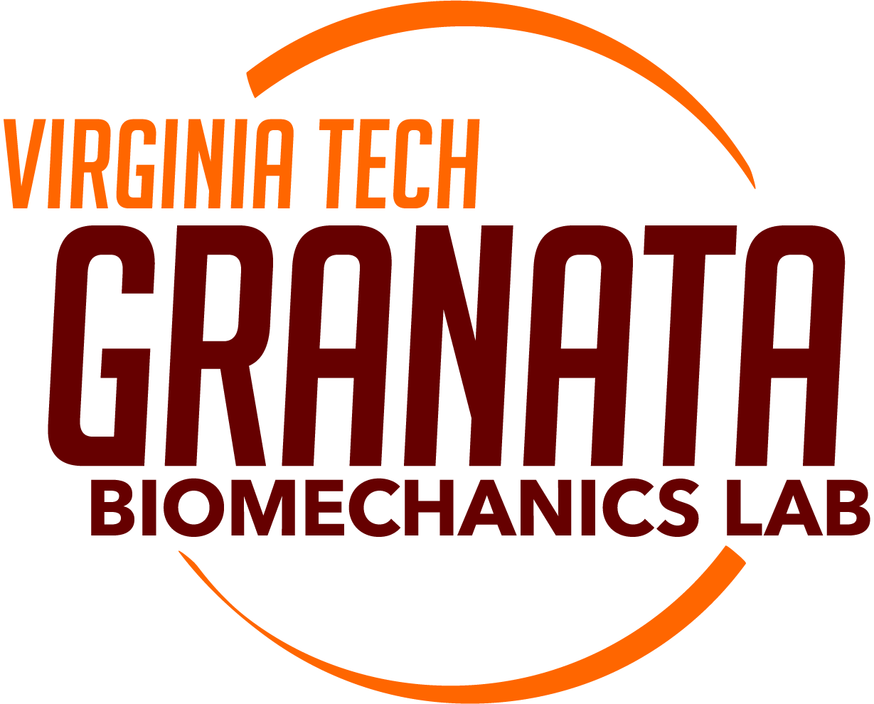 Virginia Tech Kevin P. Granata Biomechanics Lab logo in orange and maroon